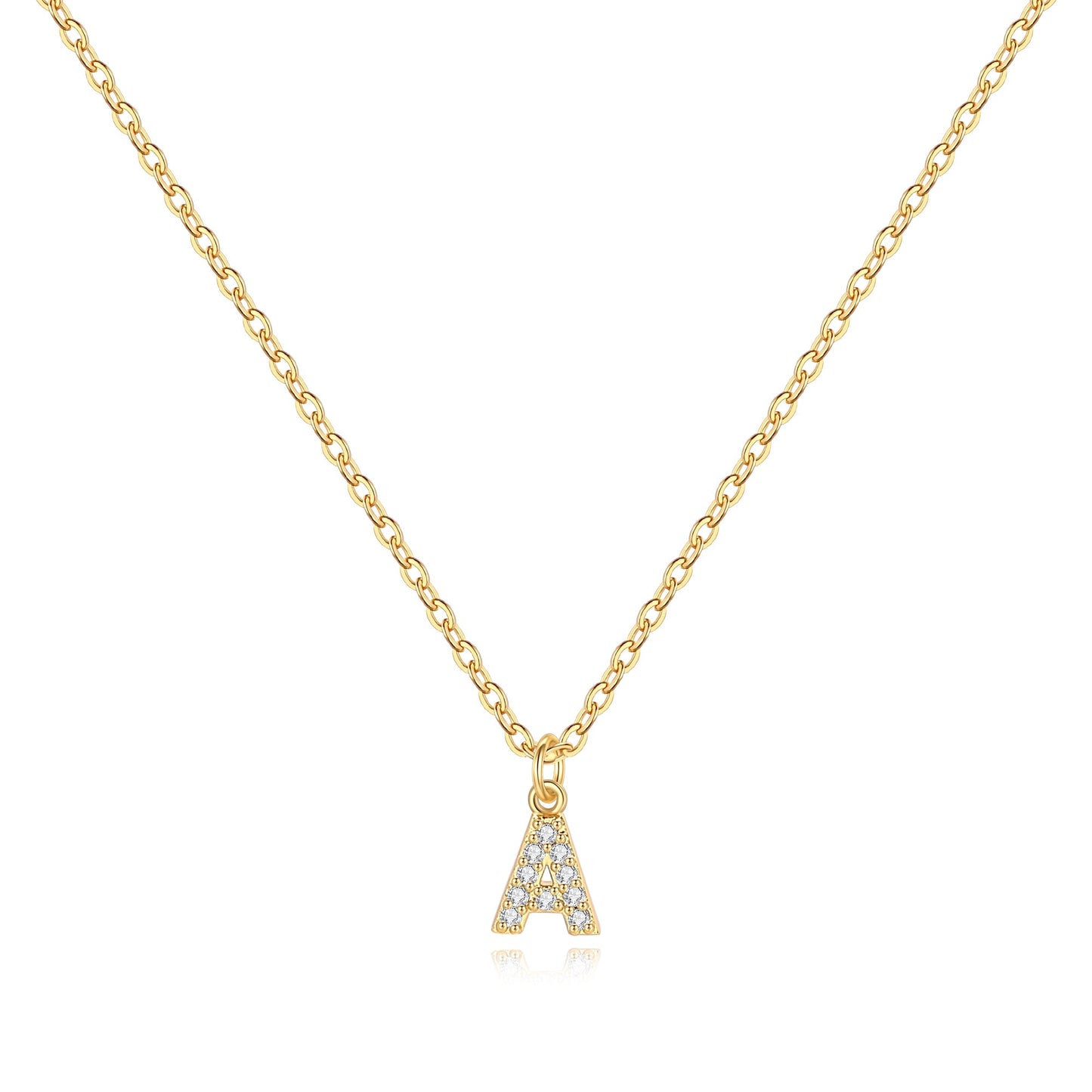 Collier Initiale Majuscule Pavé