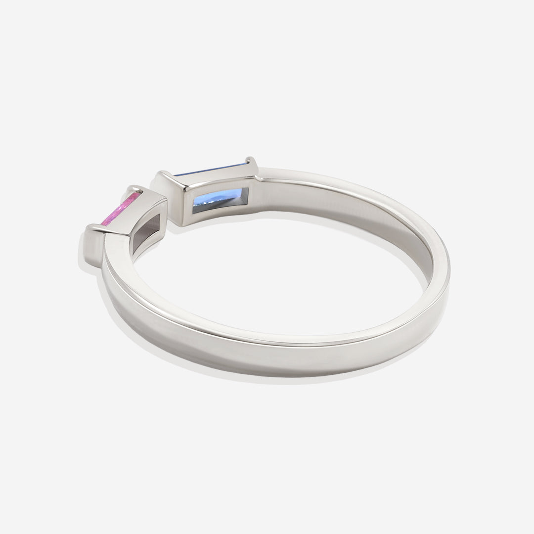 Bague réglable avec double pierre de naissance