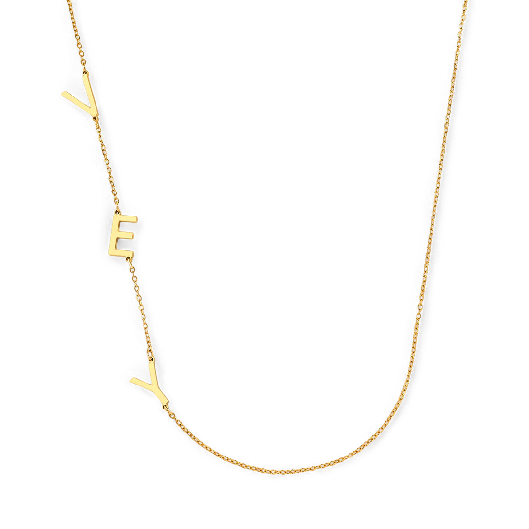Asymmetrical Initials Necklace