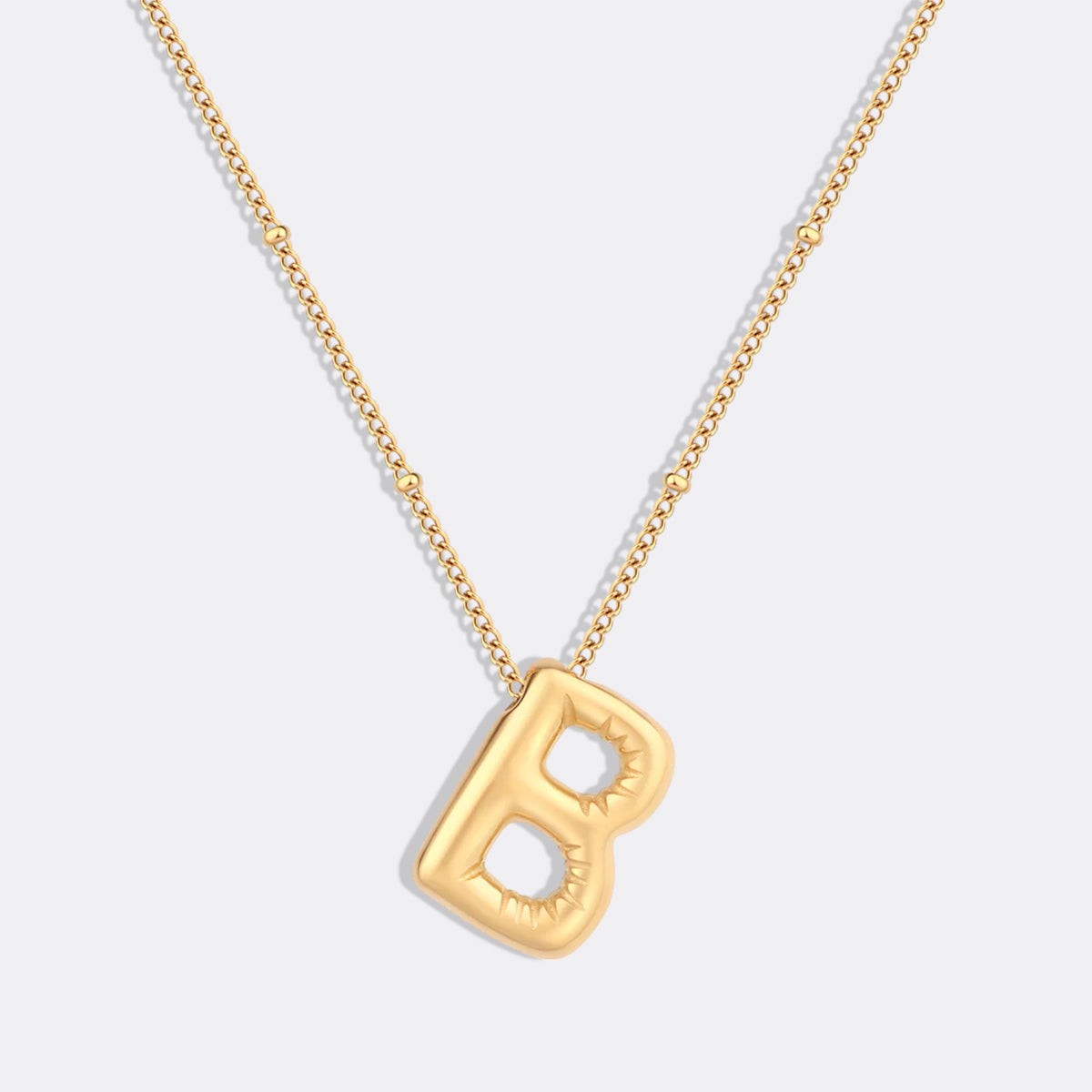 Balloon Initial Necklace with Satellite Chain