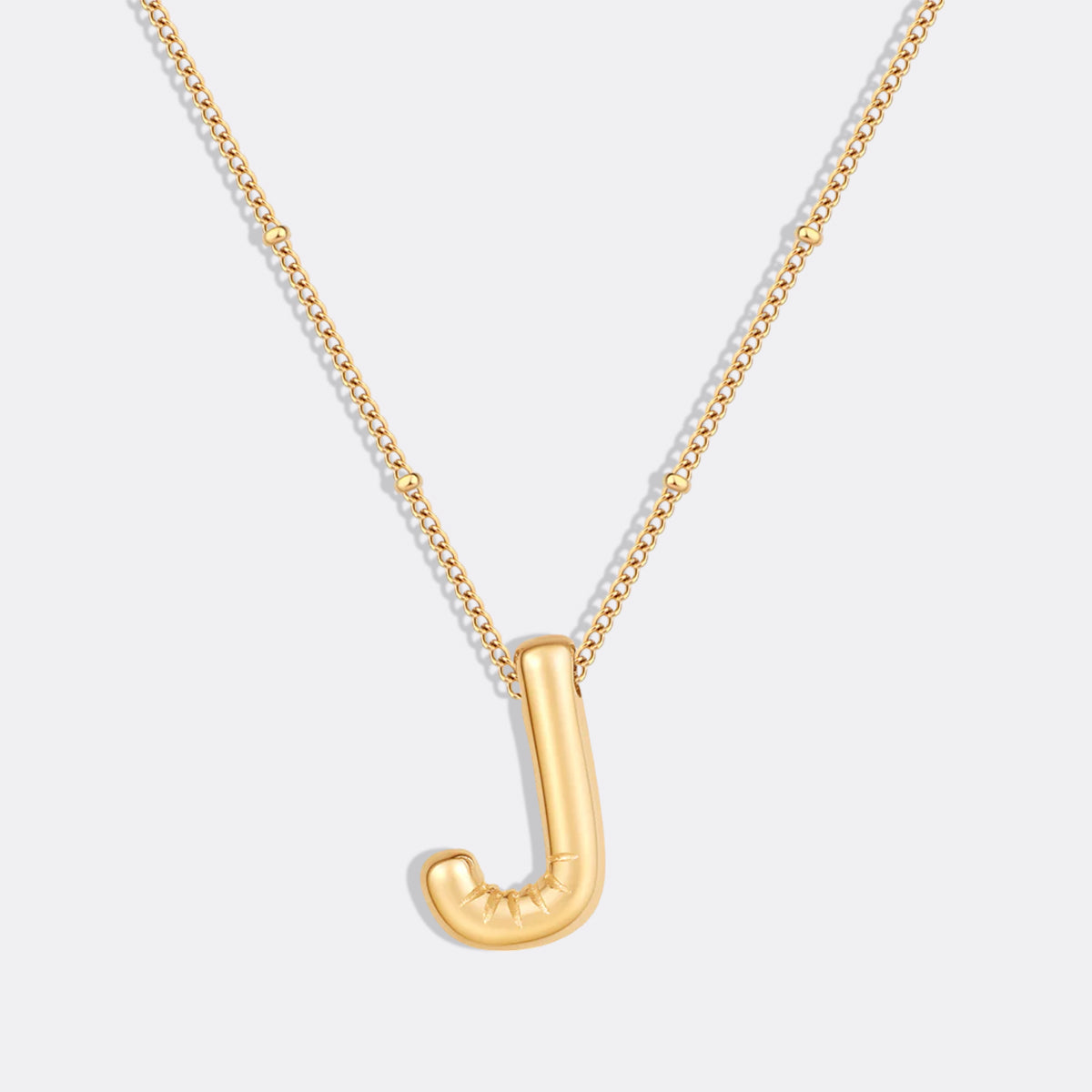 Balloon Initial Necklace with Satellite Chain