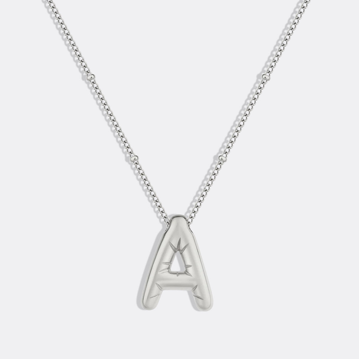 Balloon Initial Necklace with Satellite Chain