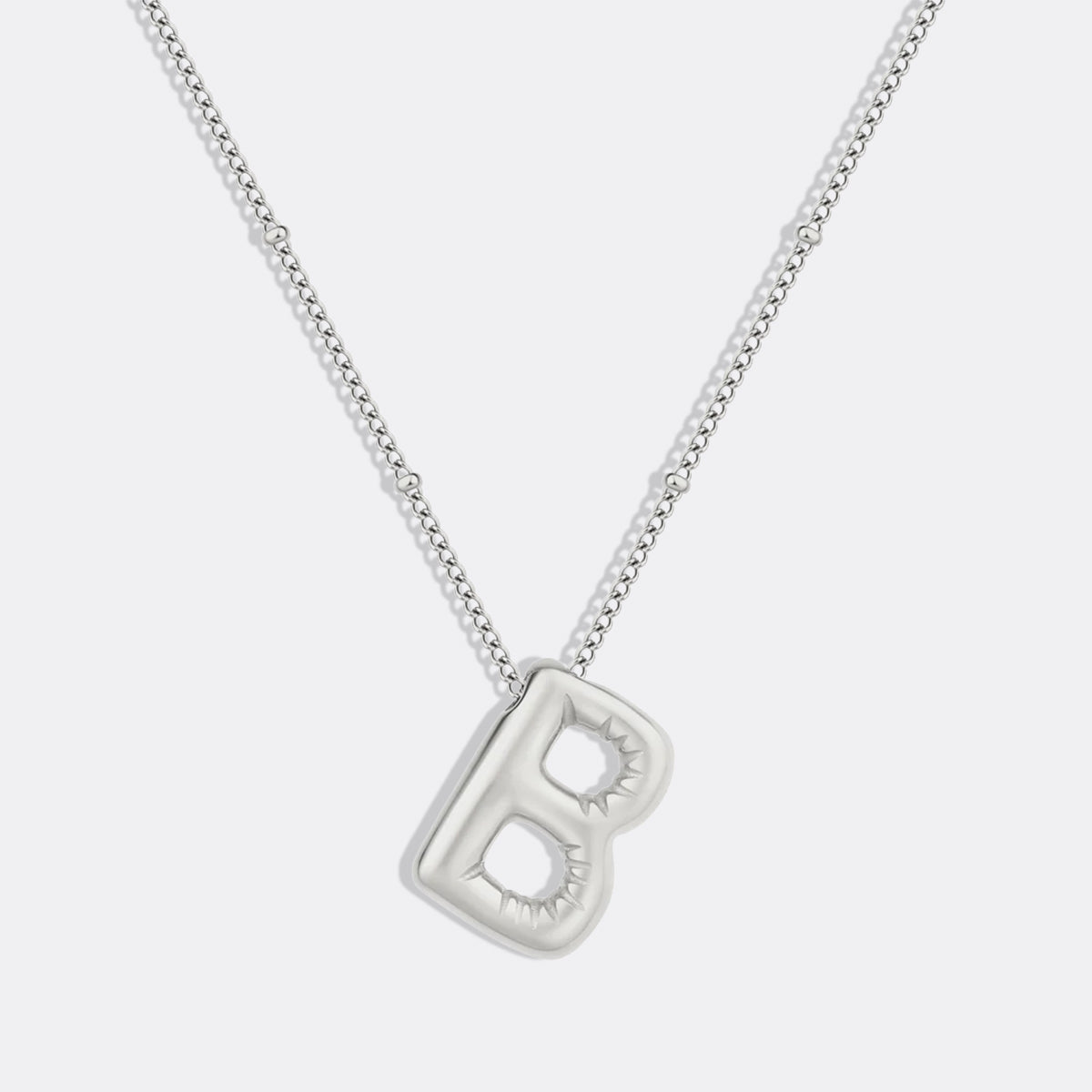 Balloon Initial Necklace with Satellite Chain