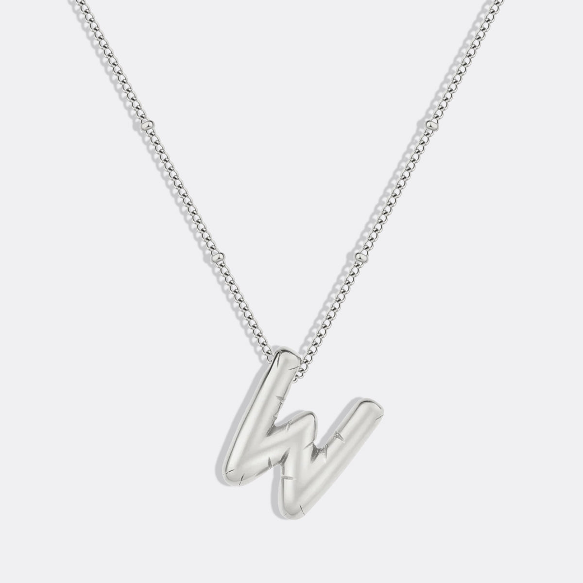 Balloon Initial Necklace with Satellite Chain