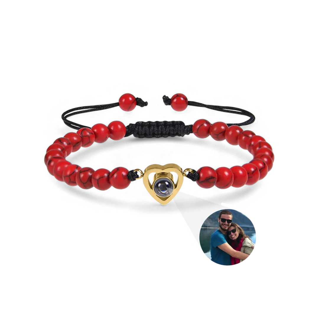 Beaded Heart Photo Bracelet