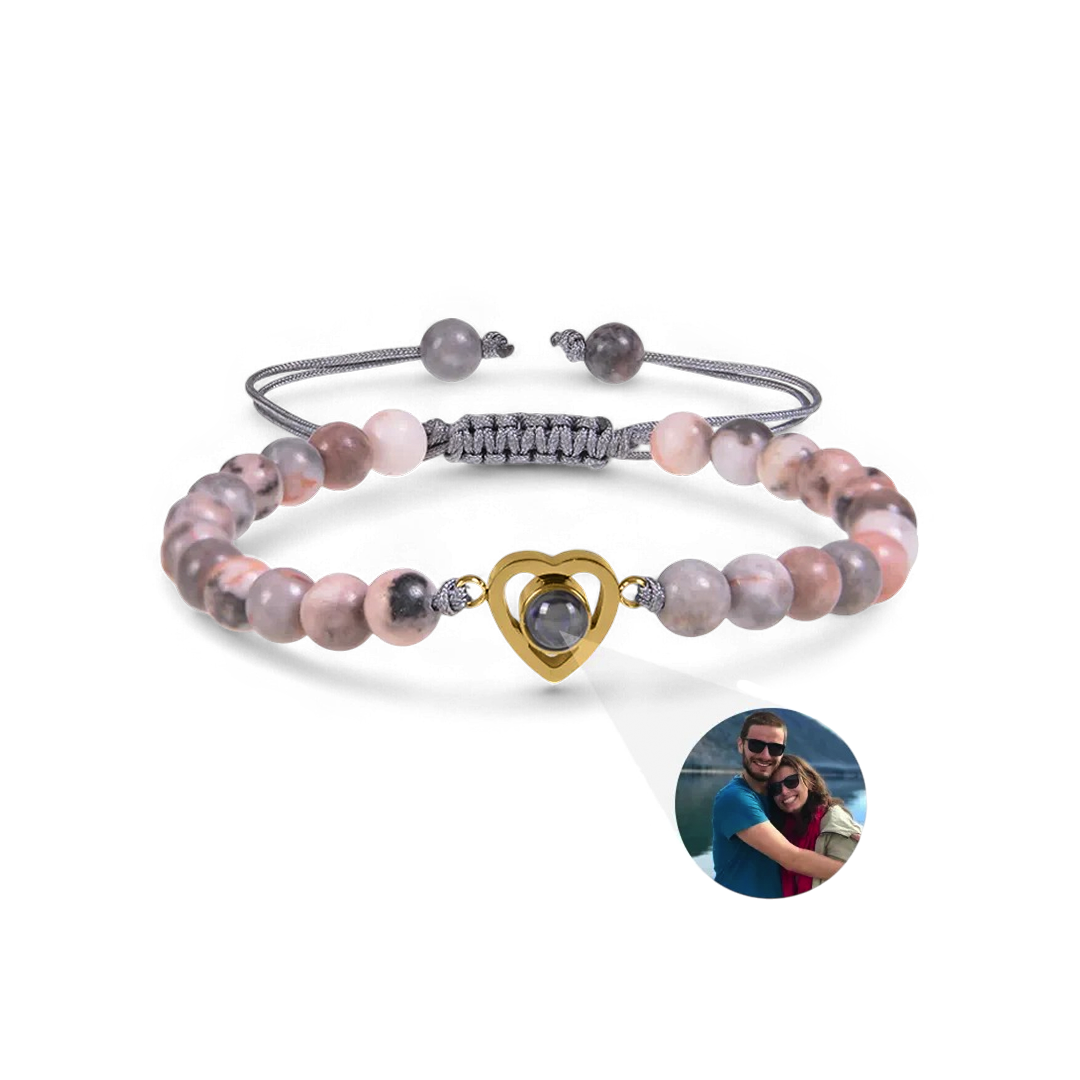 Beaded Heart Photo Bracelet