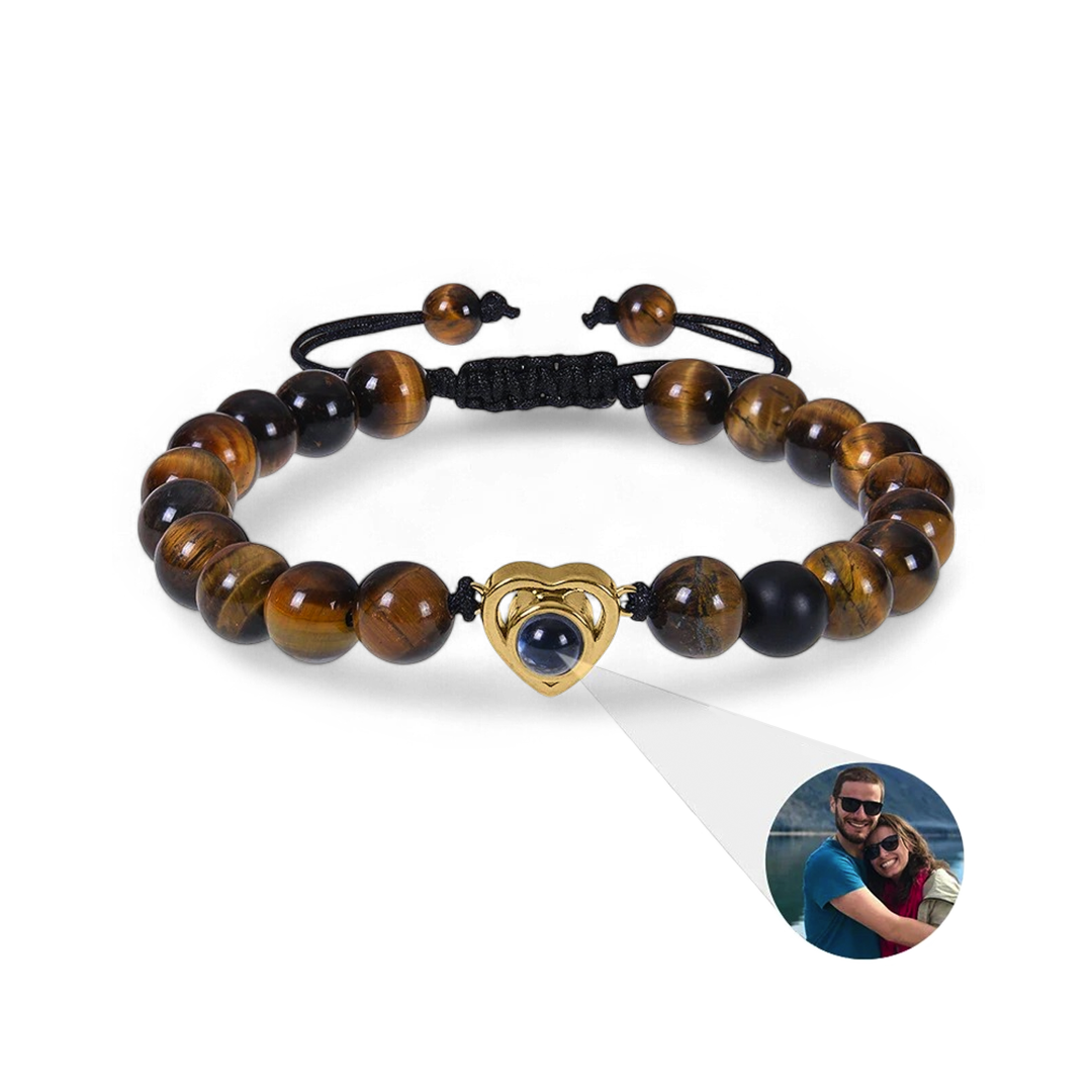 Beaded Heart Photo Bracelet