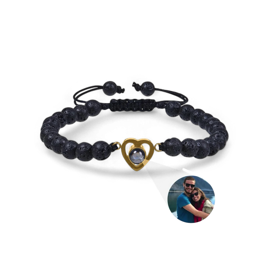 Beaded Heart Photo Bracelet