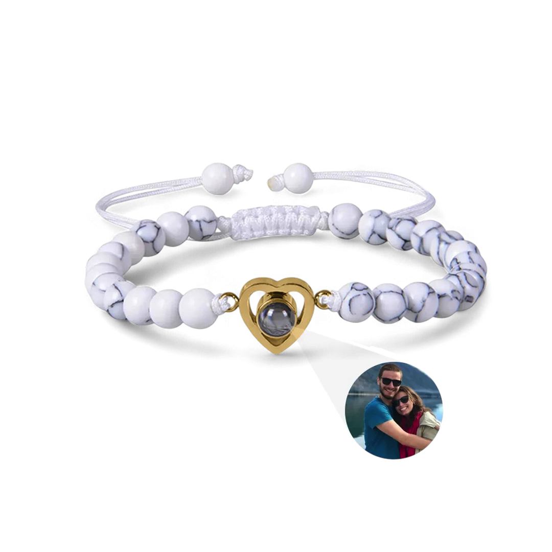 Beaded Heart Photo Bracelet