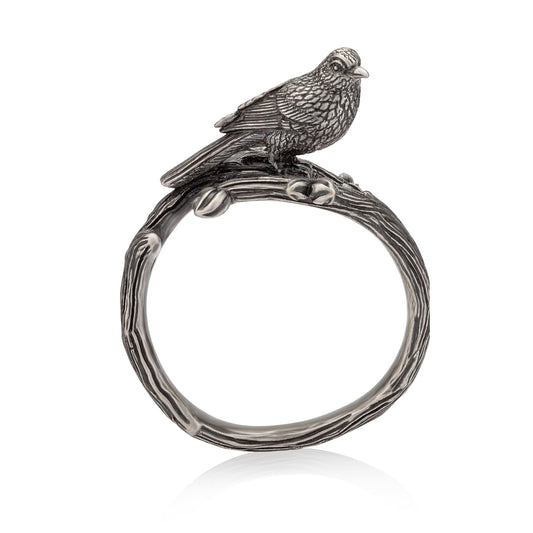 Bague enveloppante en forme d'oiseau
