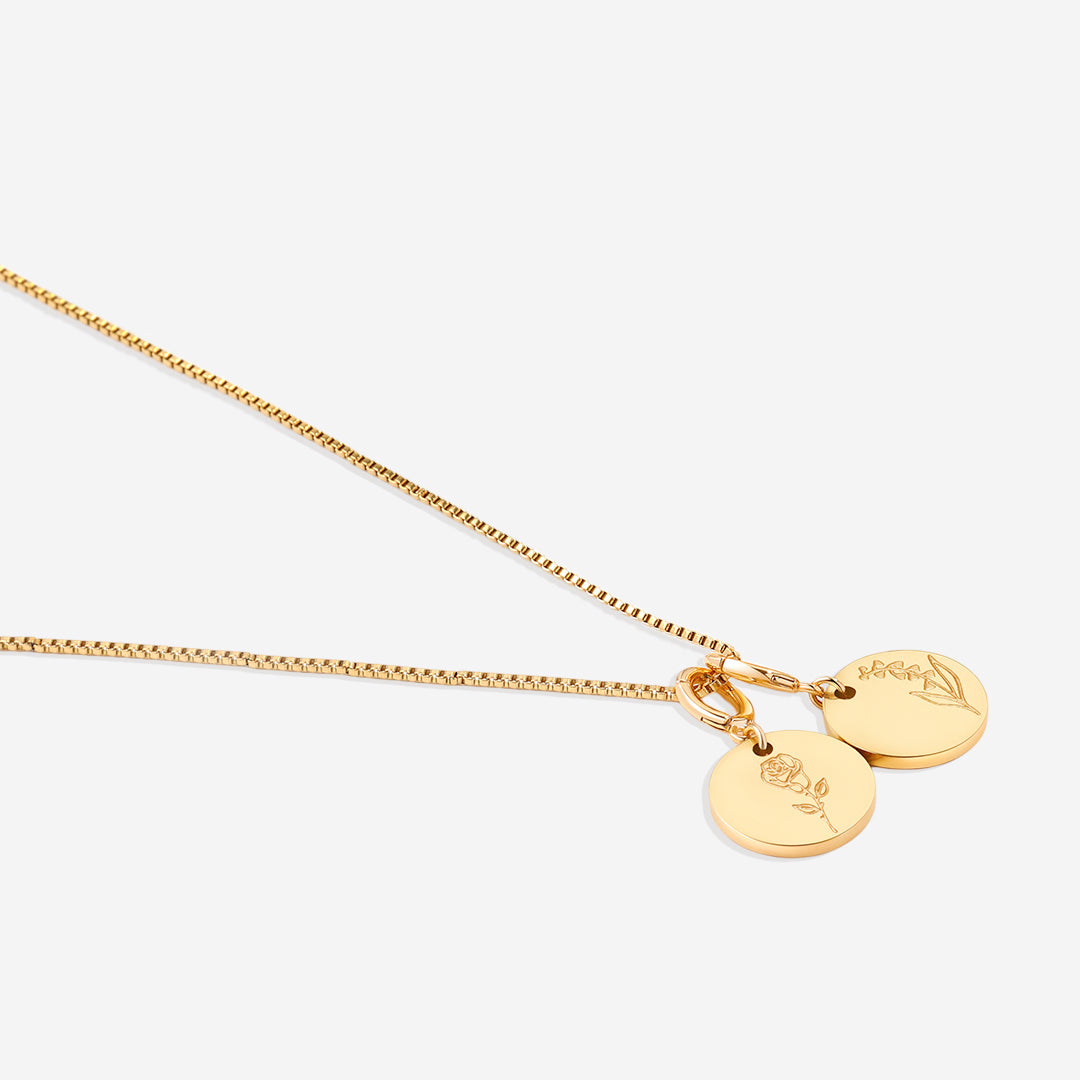 Collier empilable à breloques fleur de naissance