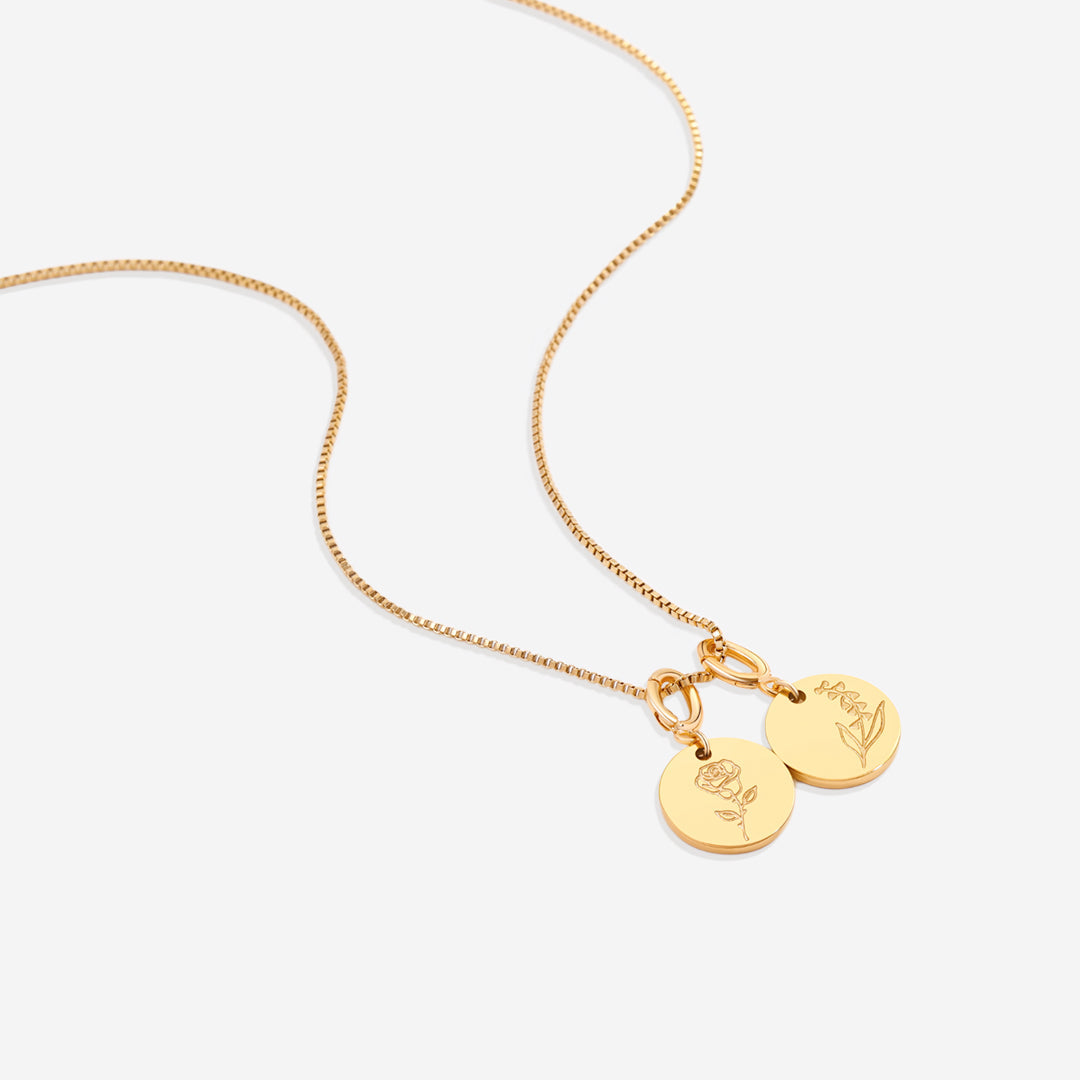 Collier empilable à breloques fleur de naissance