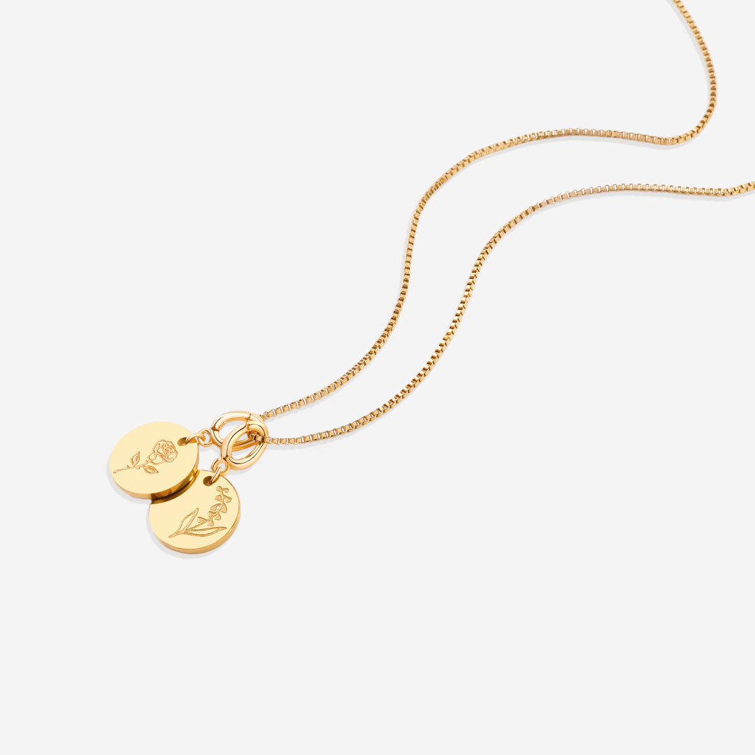 Collier empilable à breloques fleur de naissance