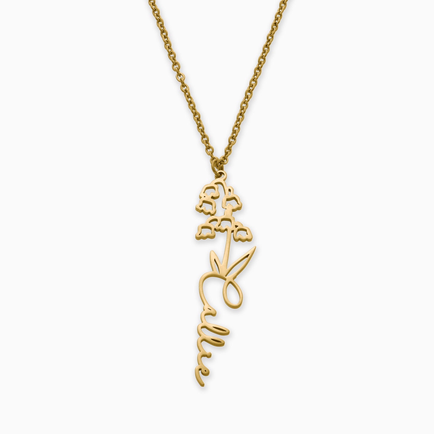 Collier avec nom de fleur de naissance