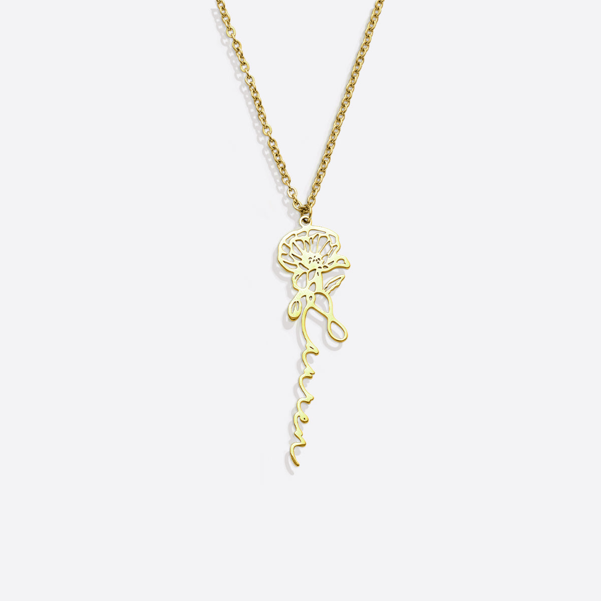 Collier avec nom de fleur de naissance