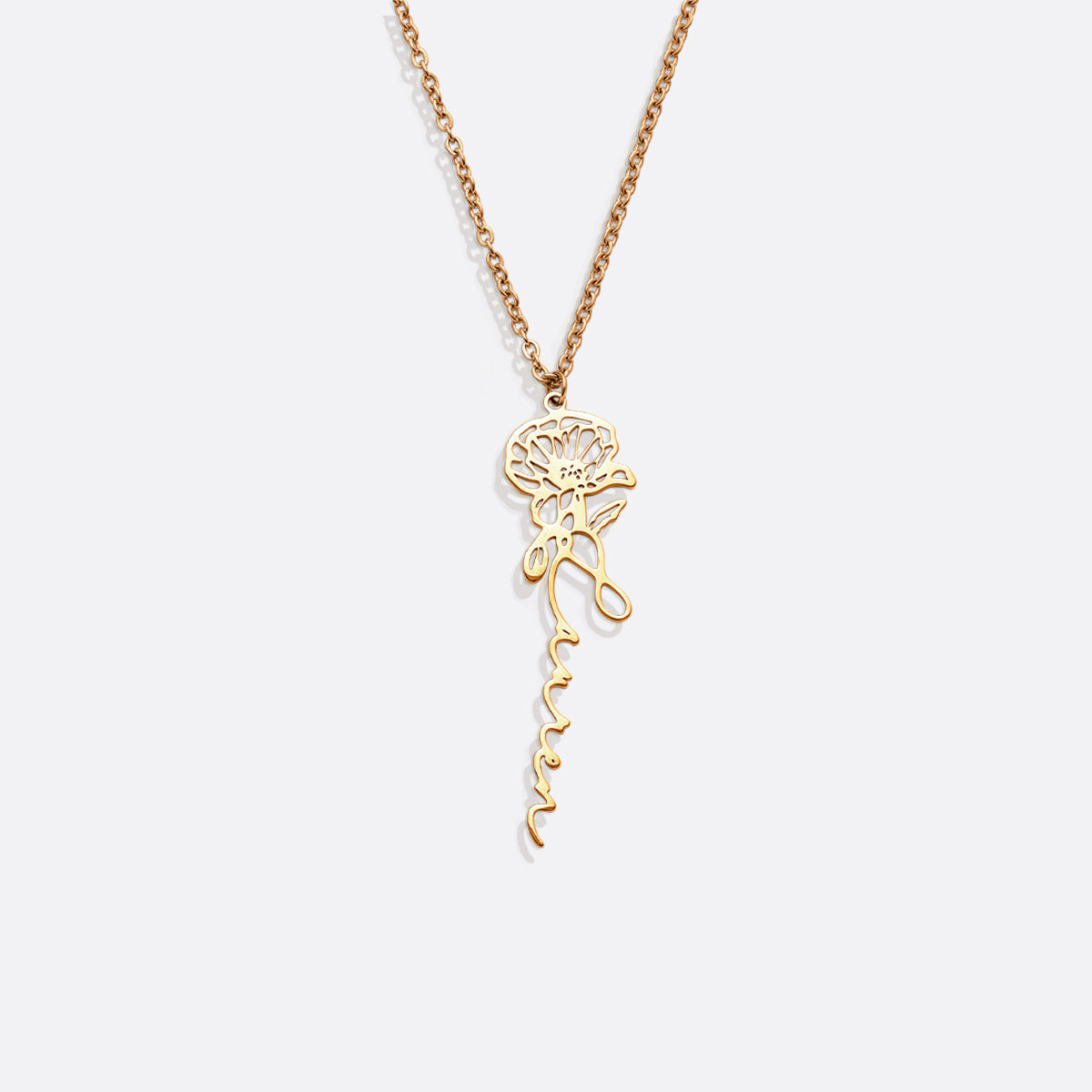 Collier avec nom de fleur de naissance