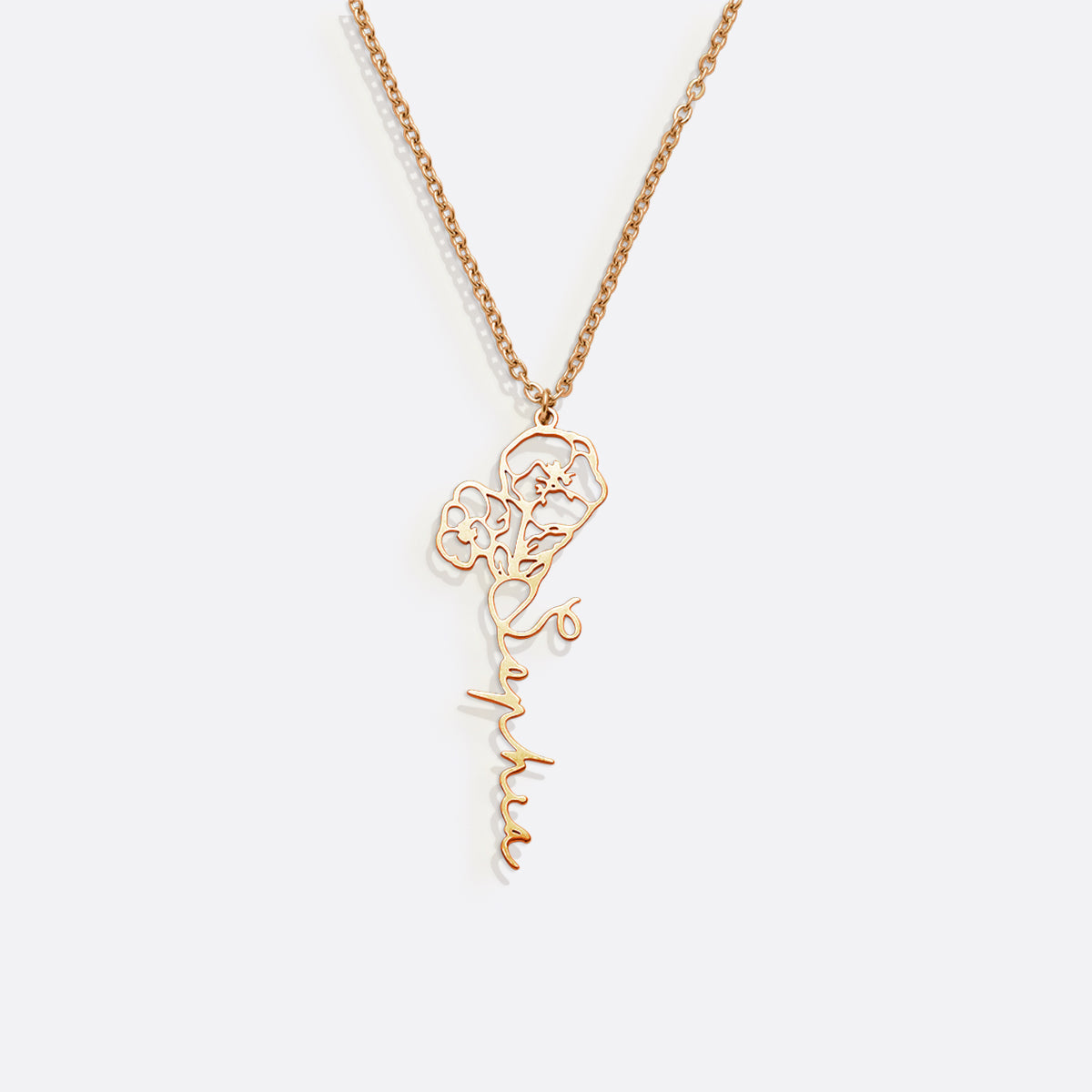 Collier avec nom de fleur de naissance