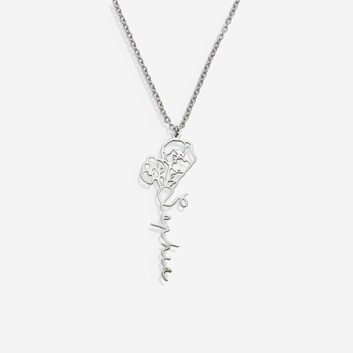Collier avec nom de fleur de naissance