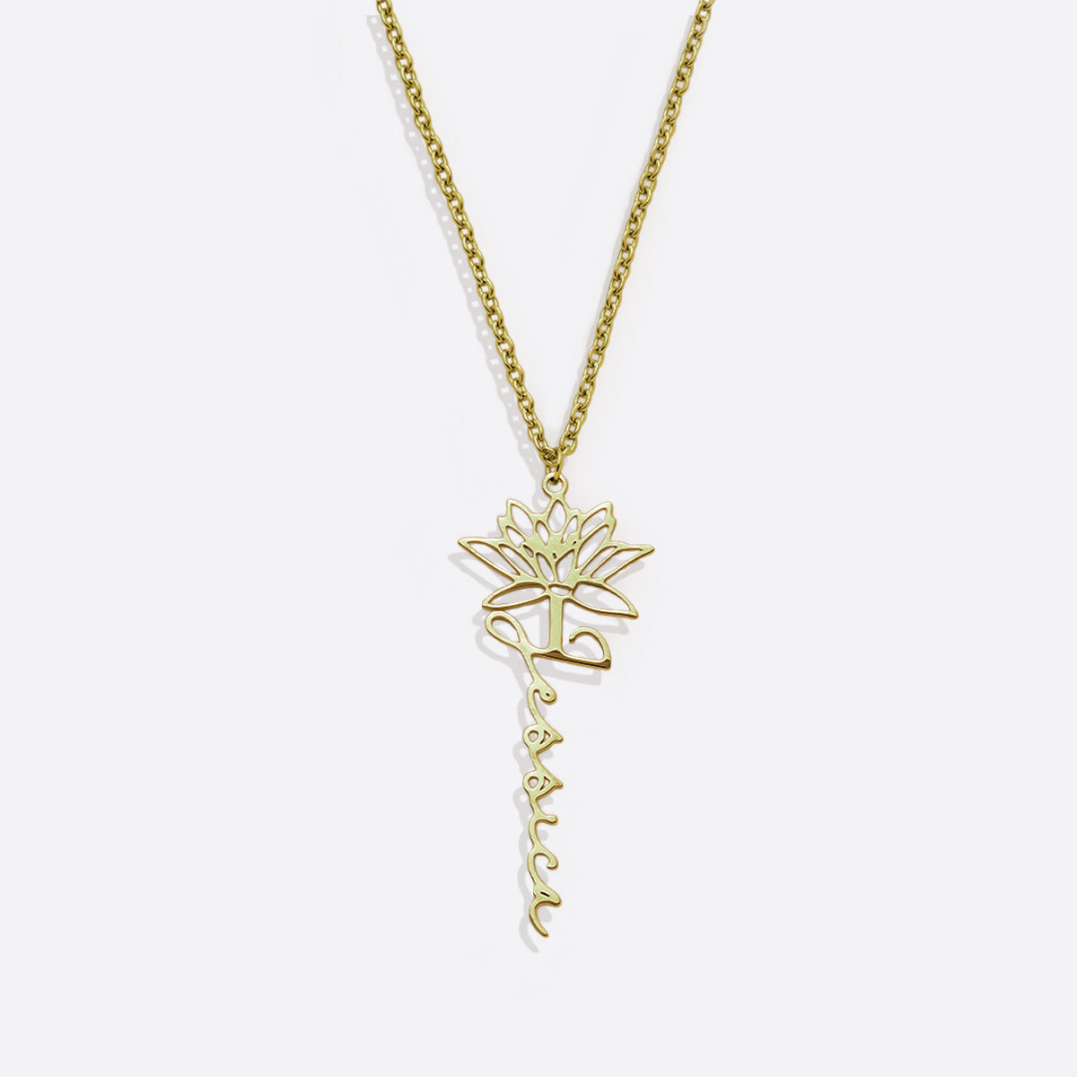 Collier avec nom de fleur de naissance
