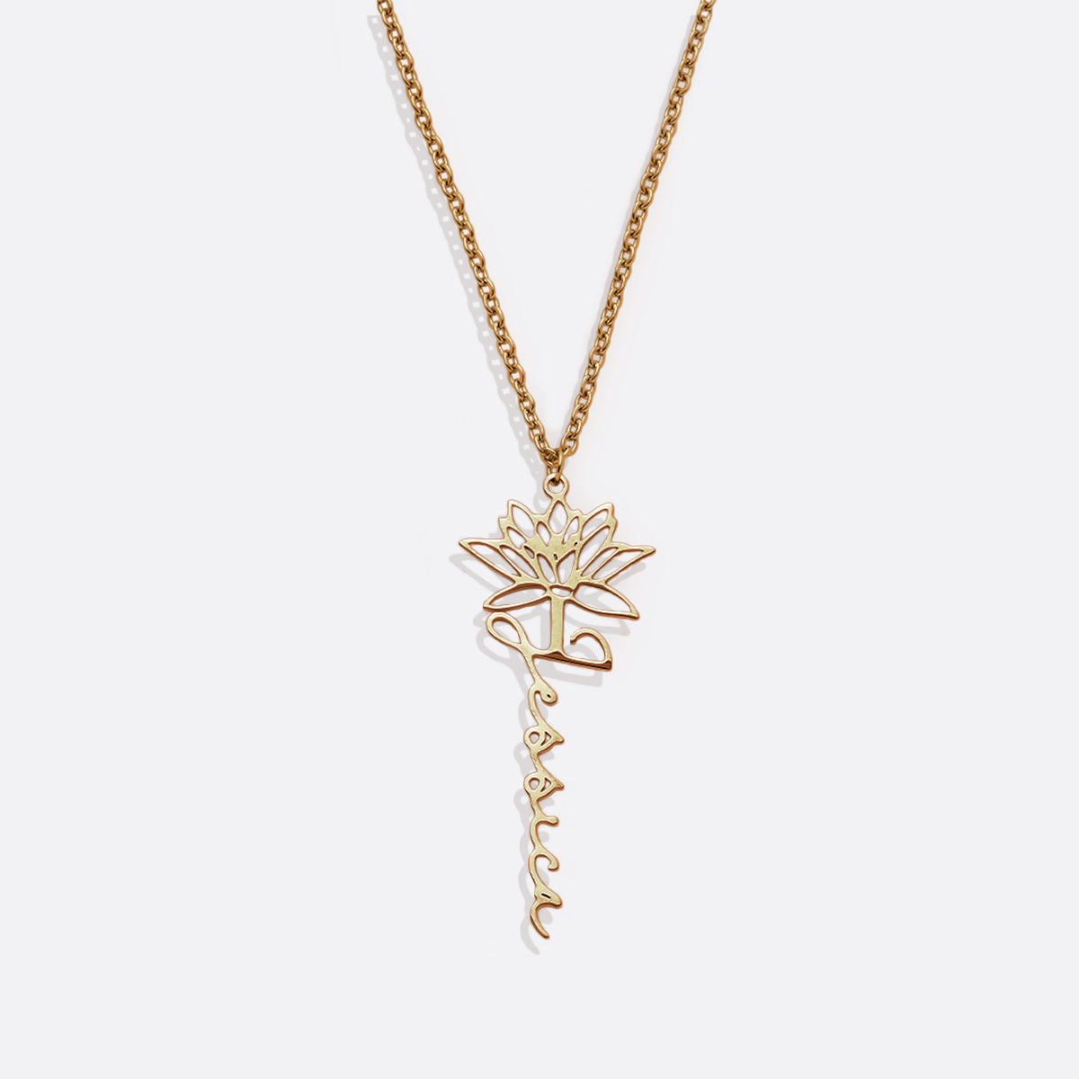 Collier avec nom de fleur de naissance