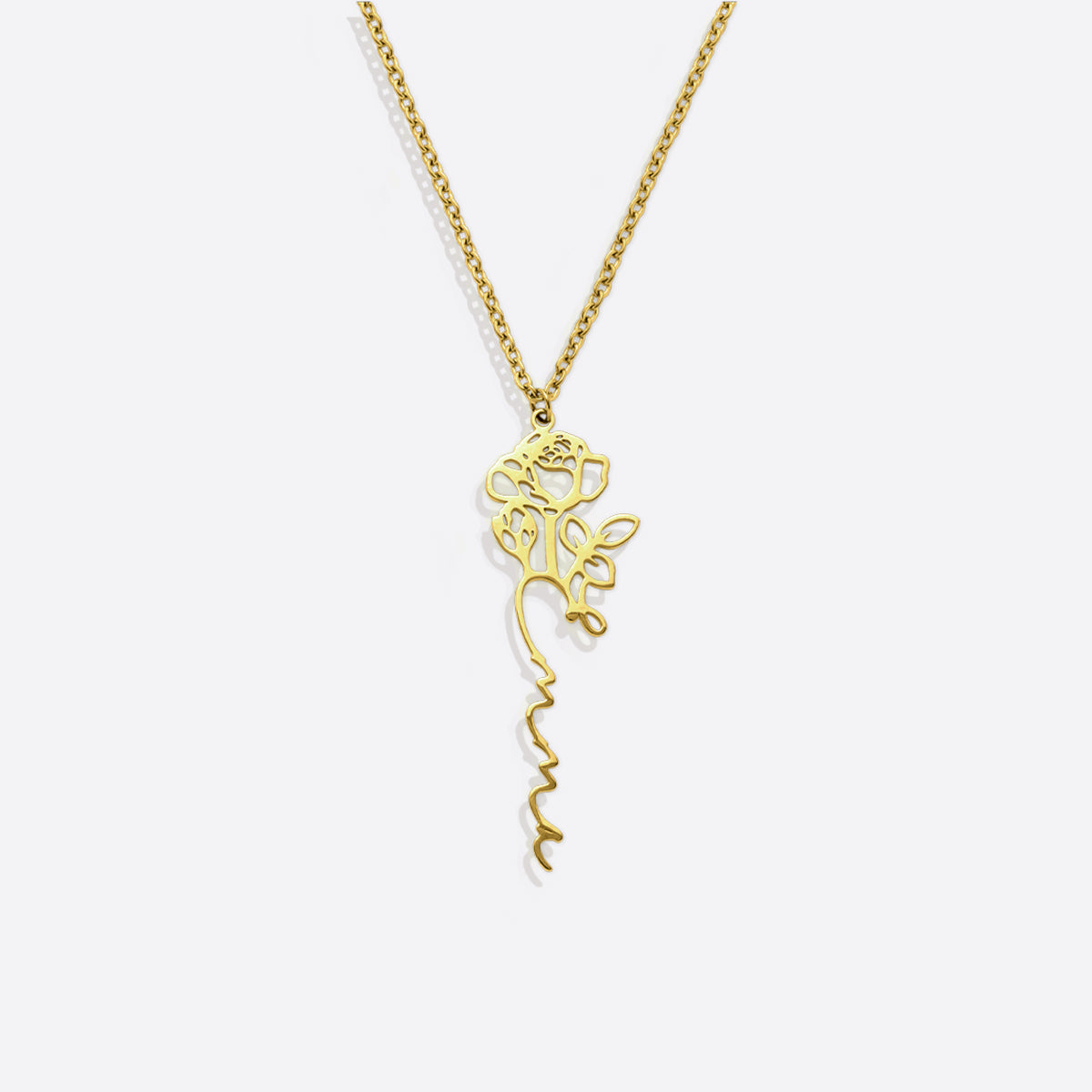 Collier avec nom de fleur de naissance
