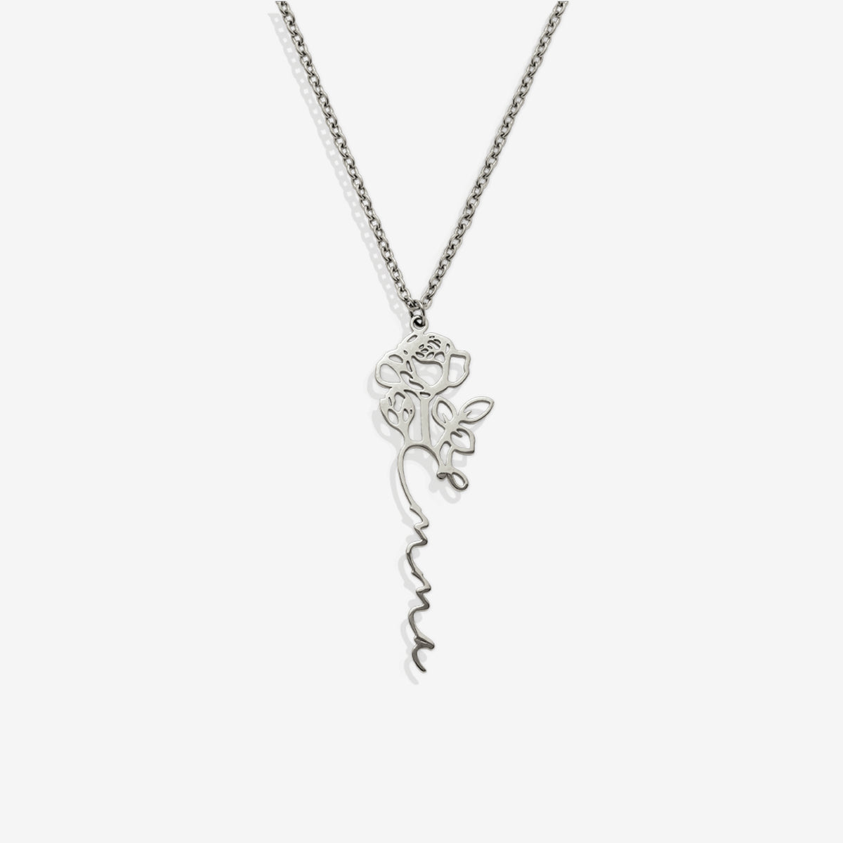 Collier avec nom de fleur de naissance
