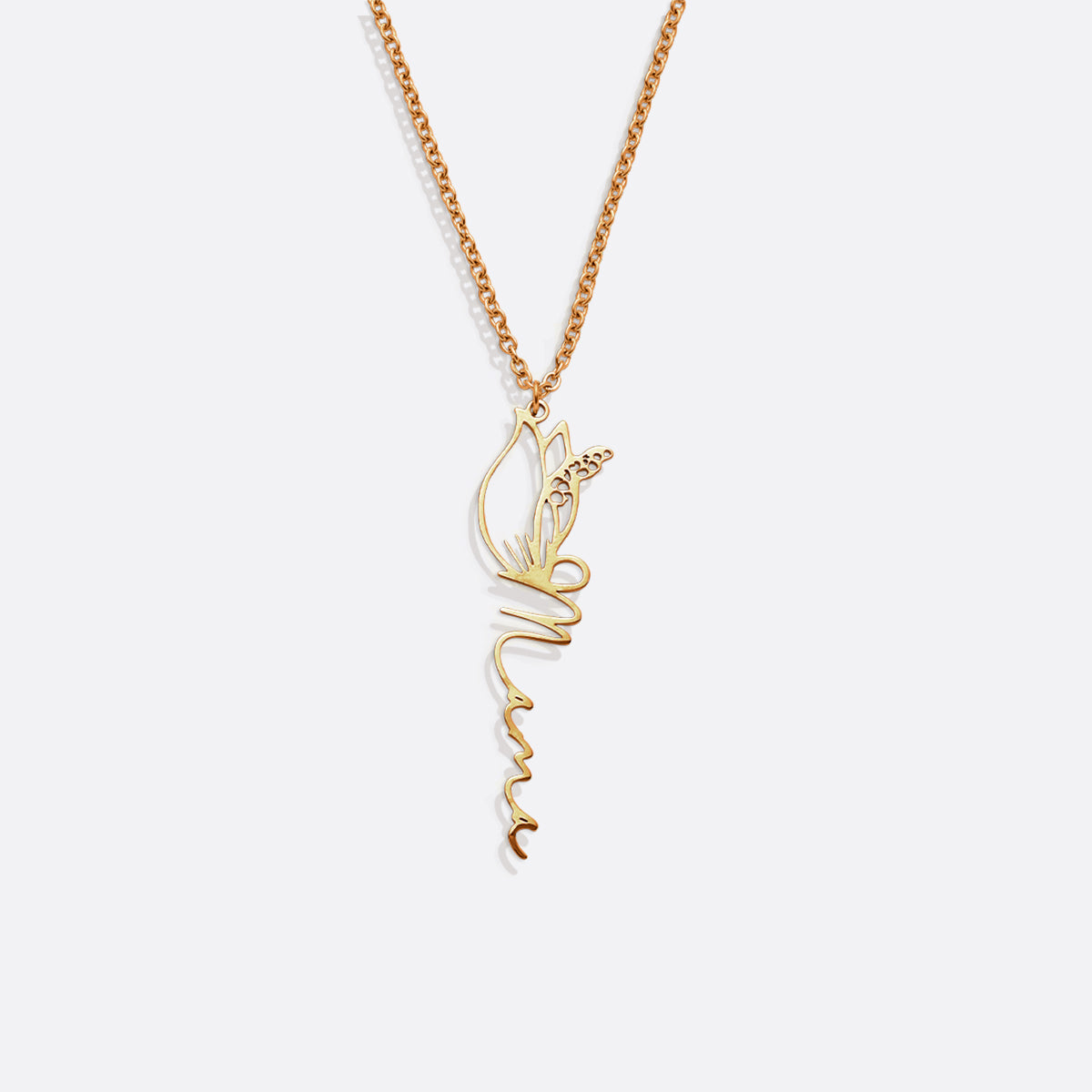 Collier avec nom de fleur de naissance