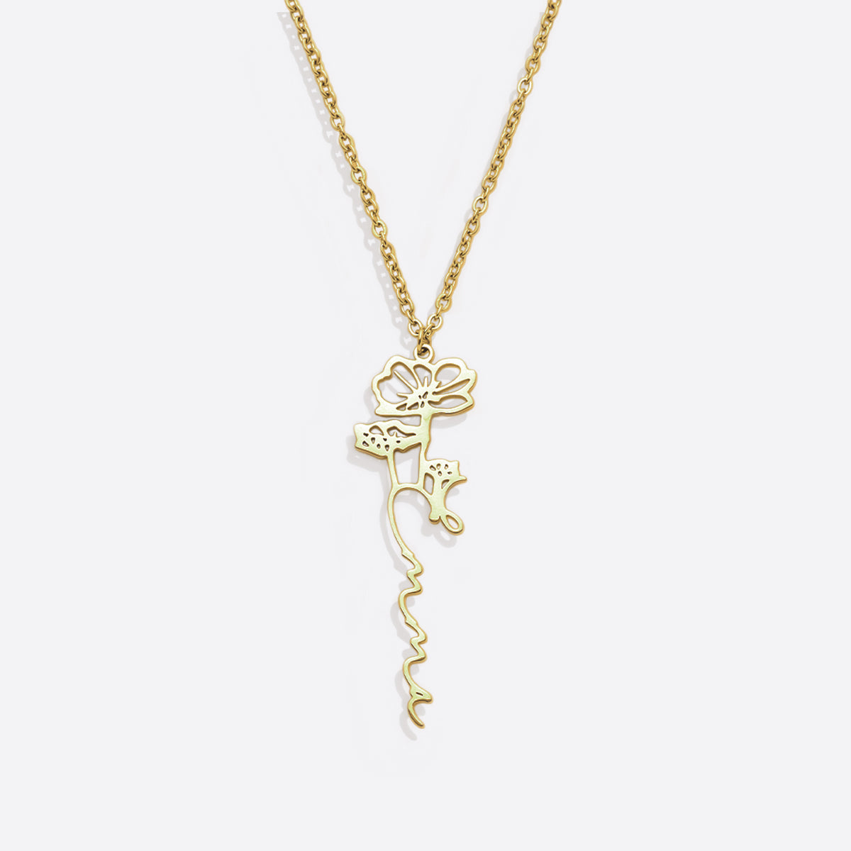 Collier avec nom de fleur de naissance