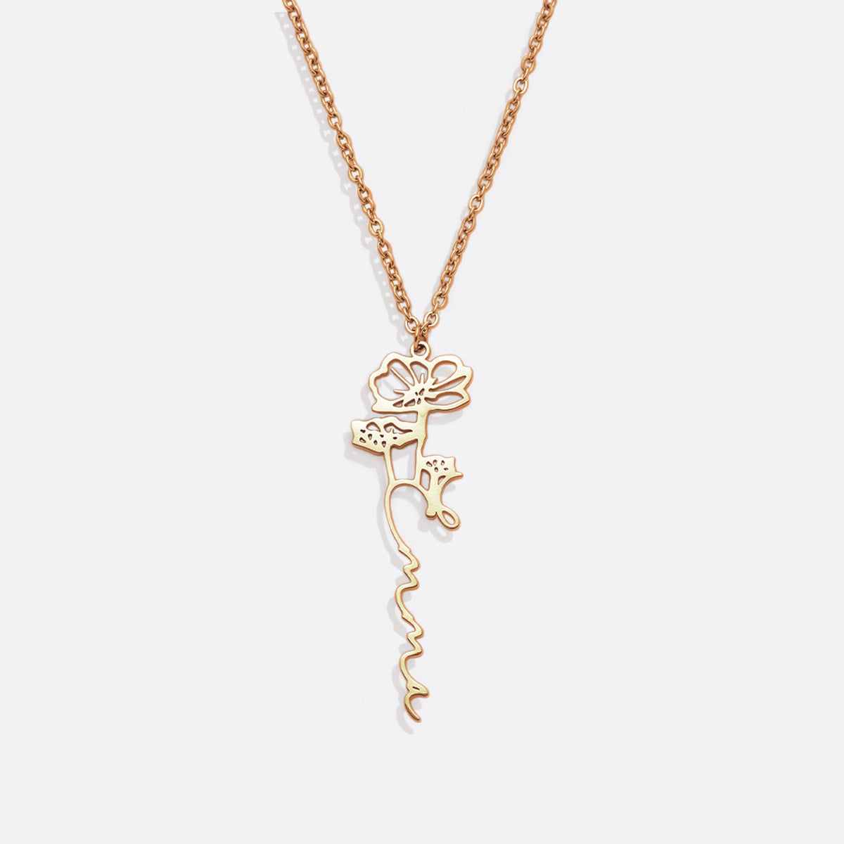 Collier avec nom de fleur de naissance