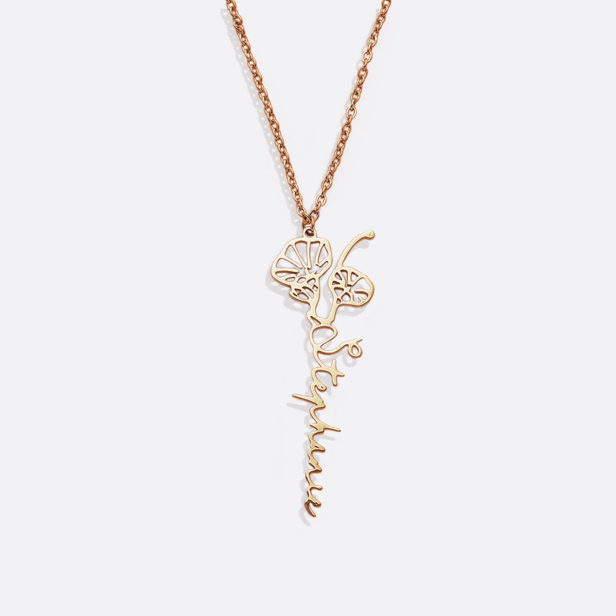Collier avec nom de fleur de naissance
