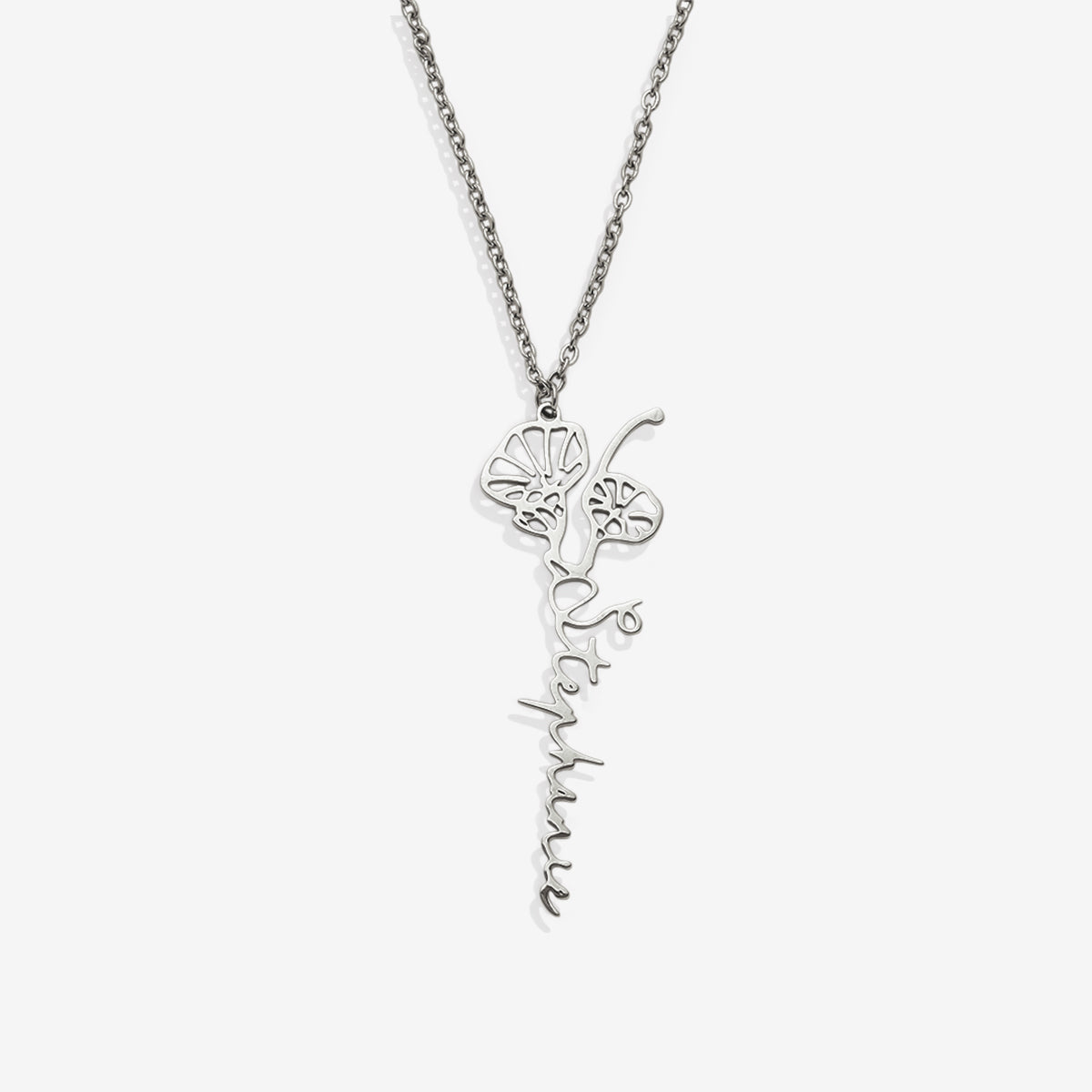 Collier avec nom de fleur de naissance