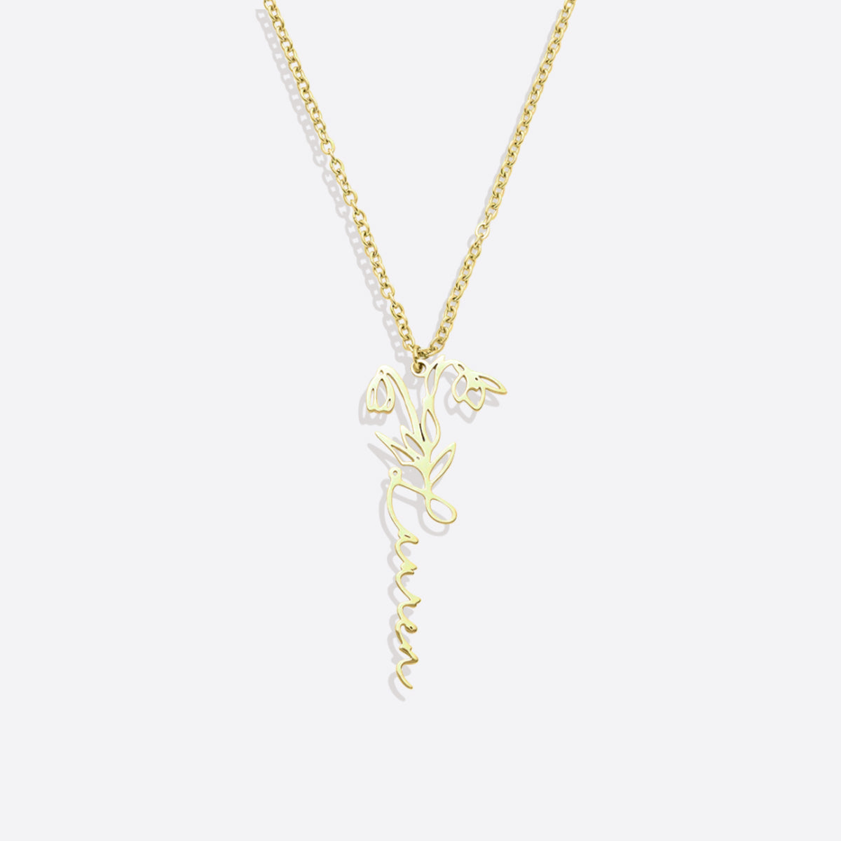Collier avec nom de fleur de naissance