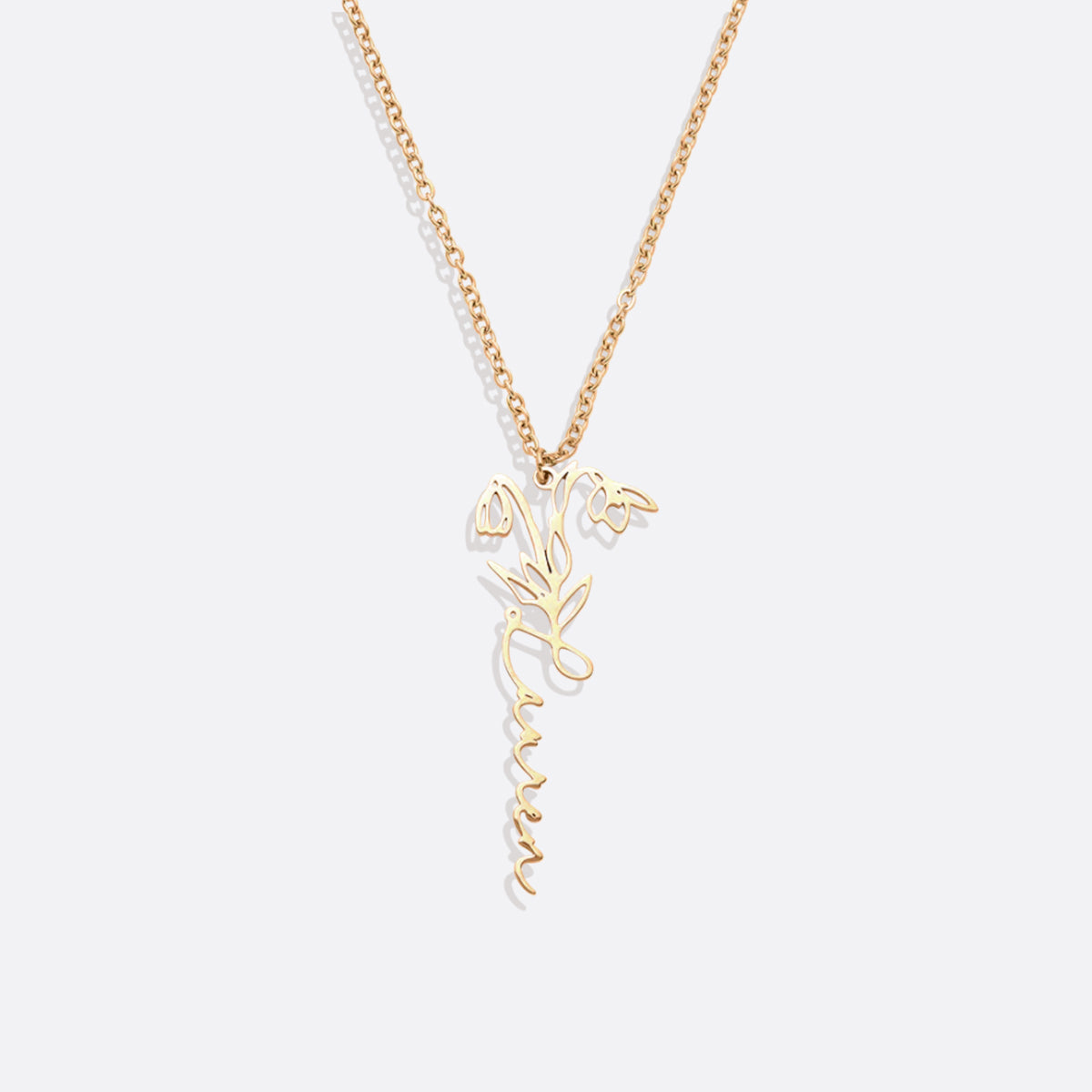 Collier avec nom de fleur de naissance