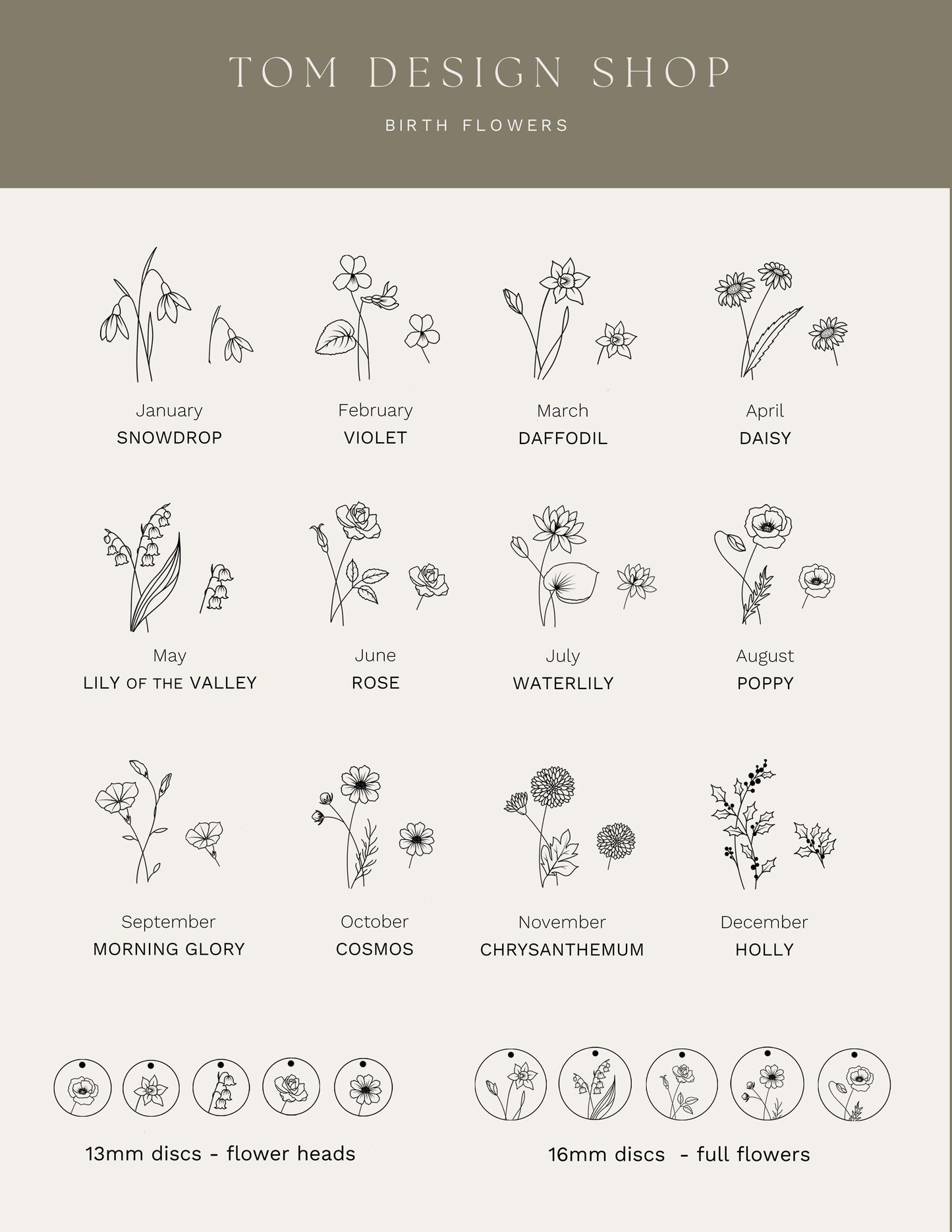 Collier disque gravé 5/8" + 3/8"