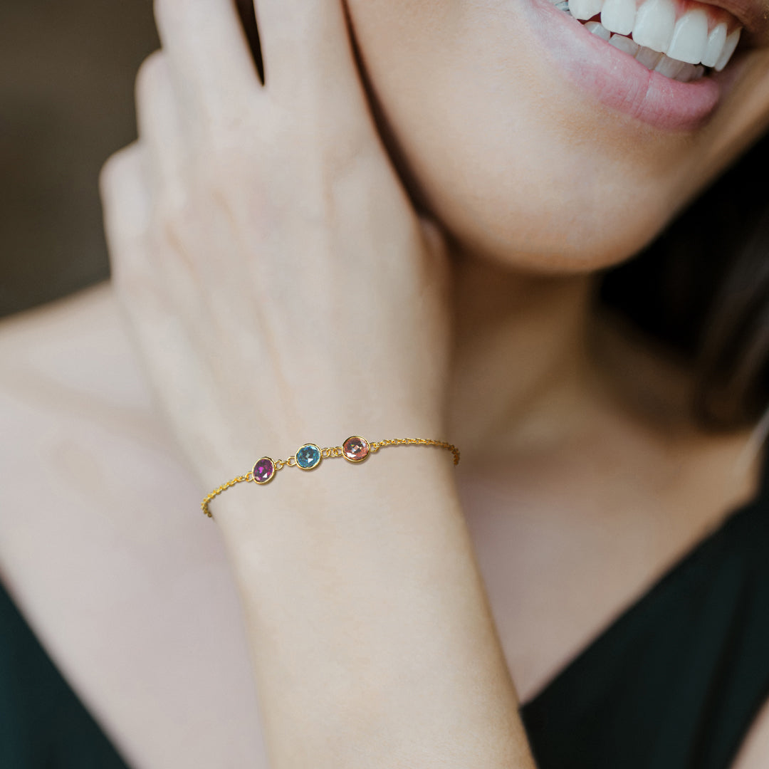 Personalized Birth Stone Bracelet