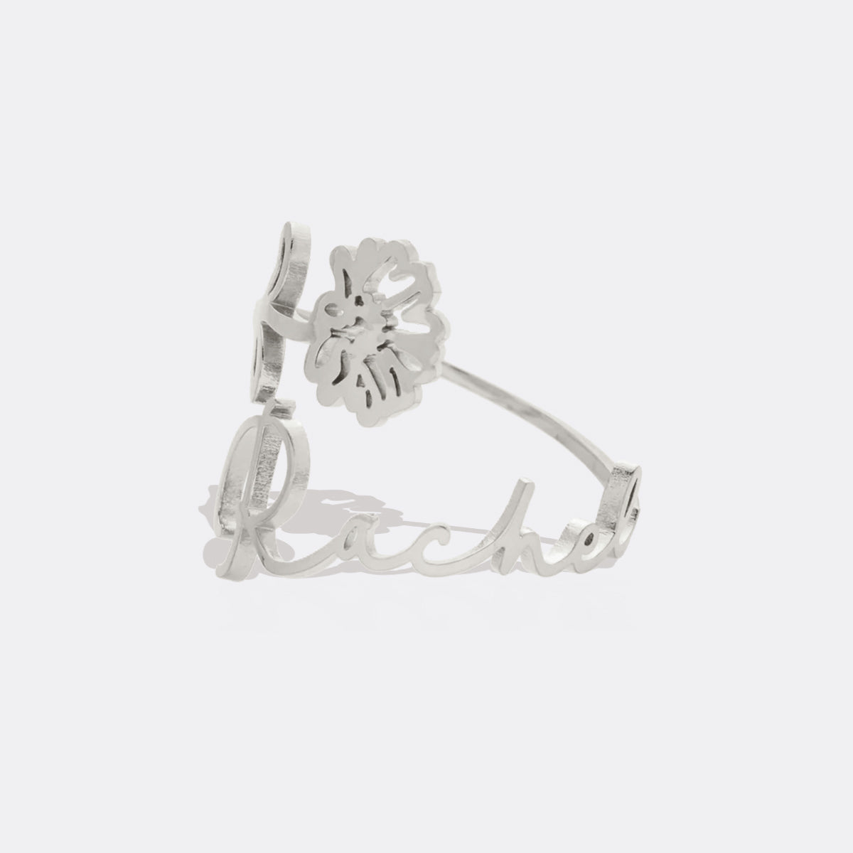 Bague avec nom de fleur de naissance
