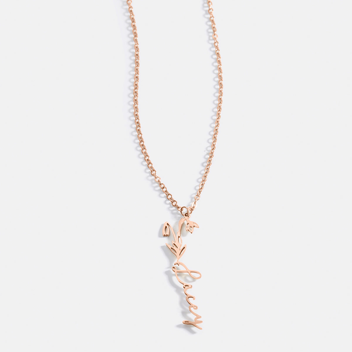Collier avec nom de fleur de naissance