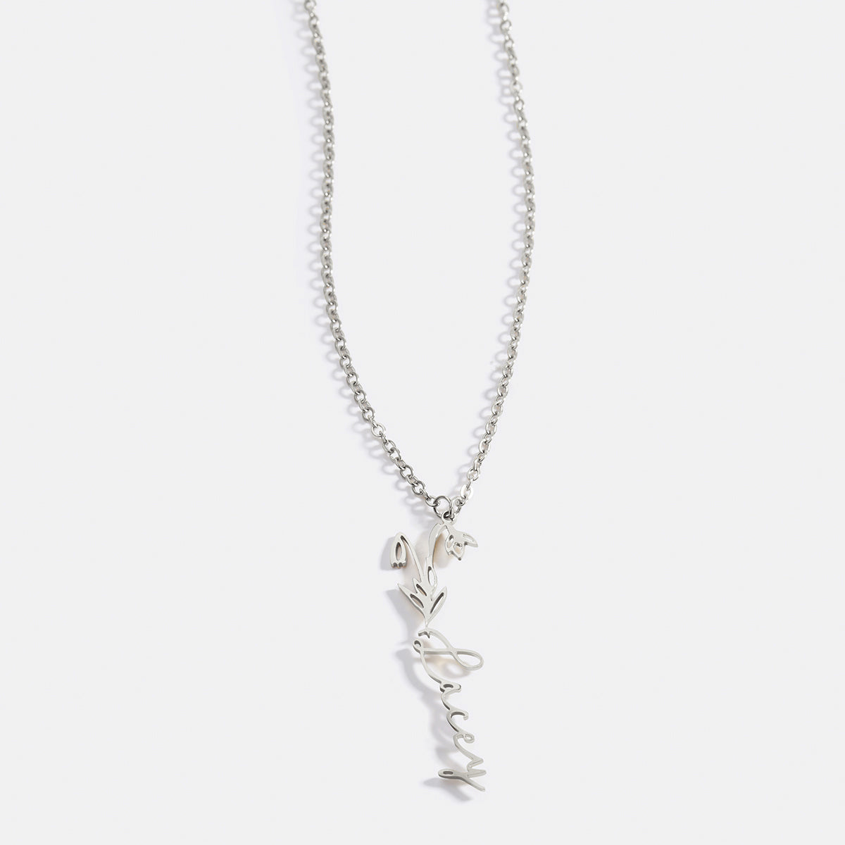 Collier avec nom de fleur de naissance