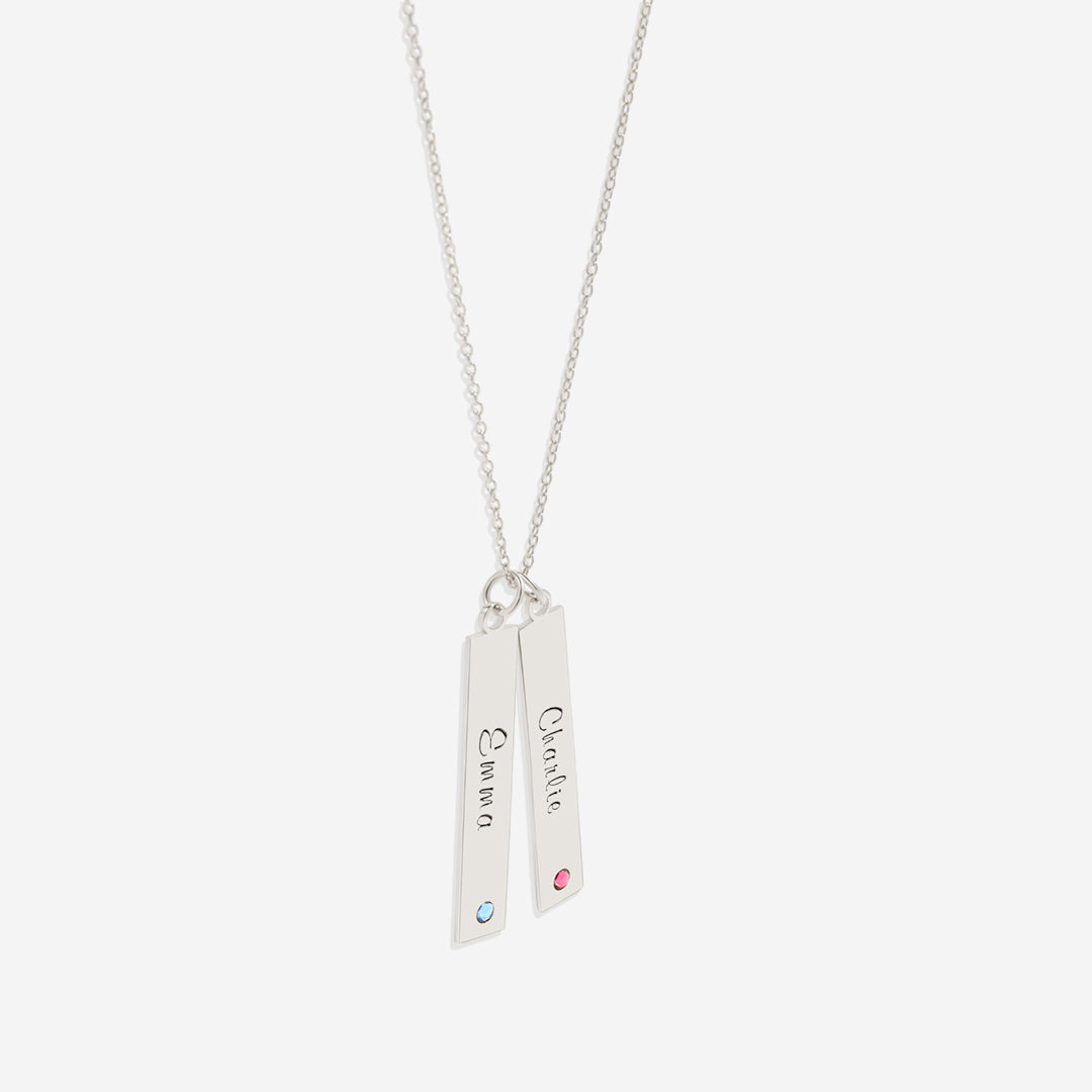 Collier barre avec pierre de naissance