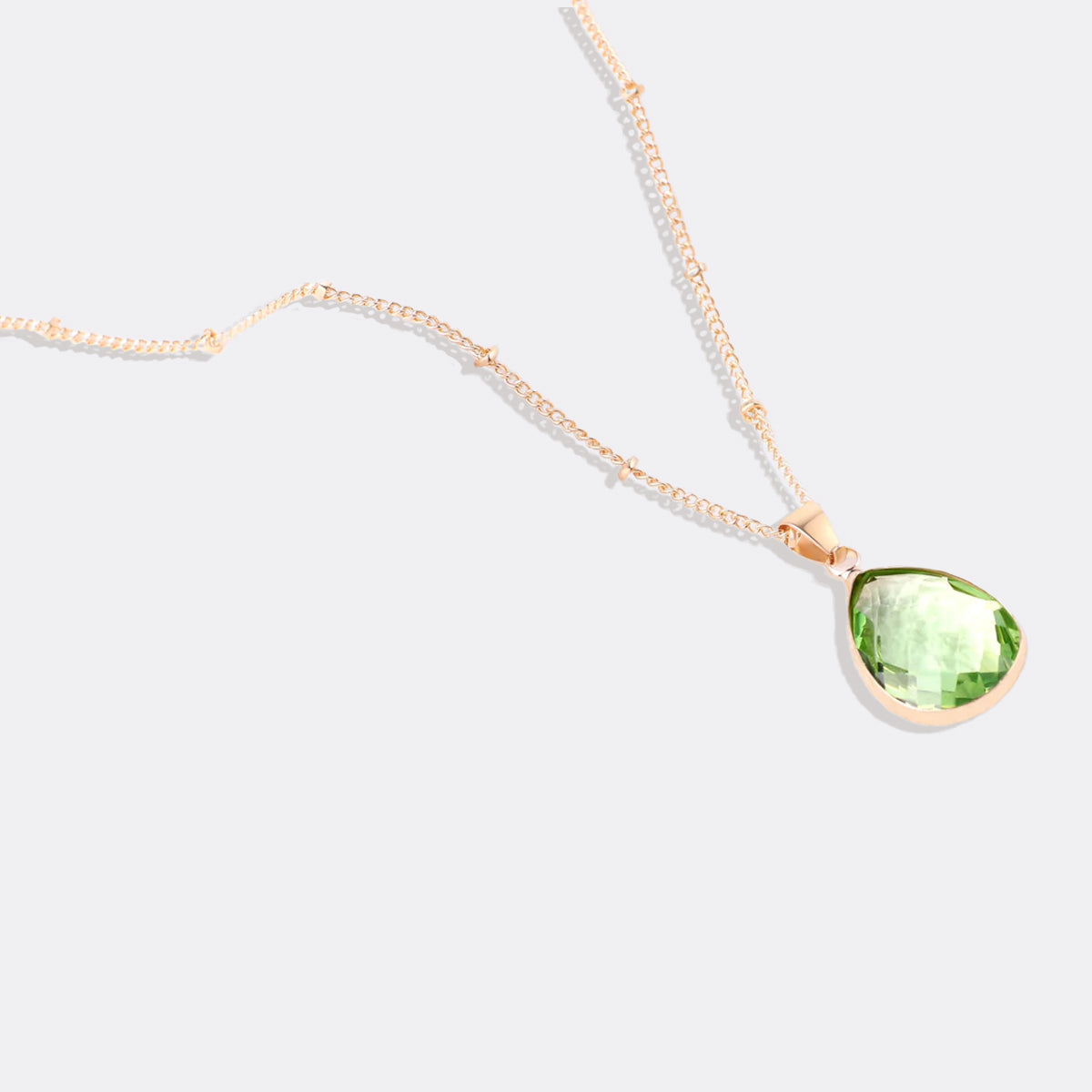 Collier avec pendentif goutte et pierre de naissance
