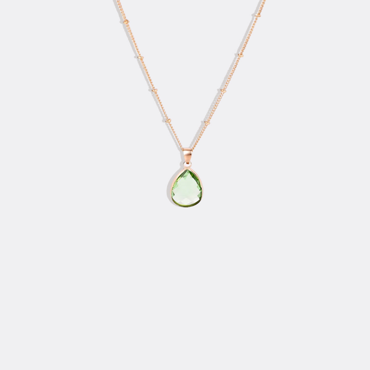 Collier avec pendentif goutte et pierre de naissance