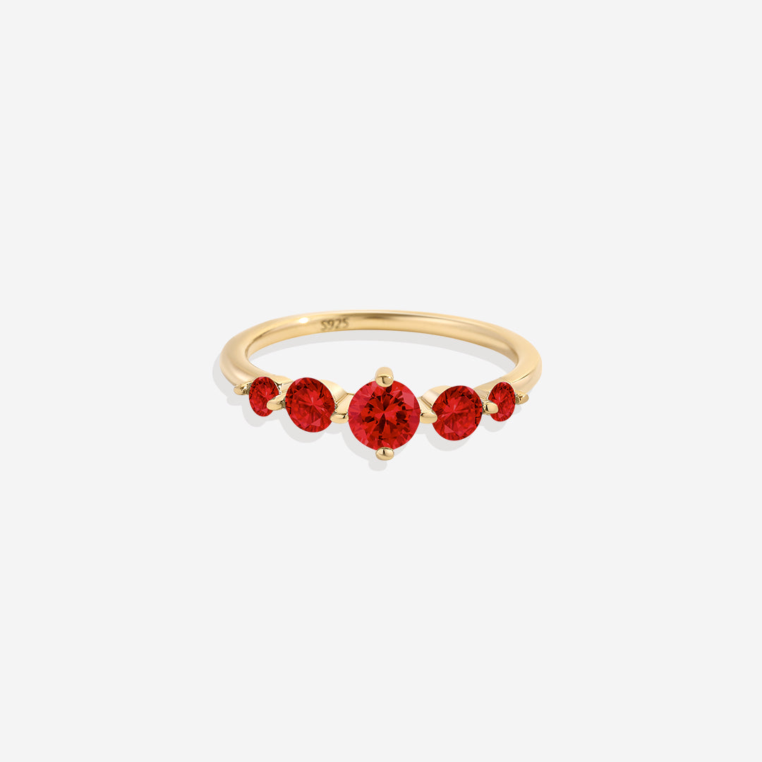 Bague de déclaration à cinq pierres de naissance