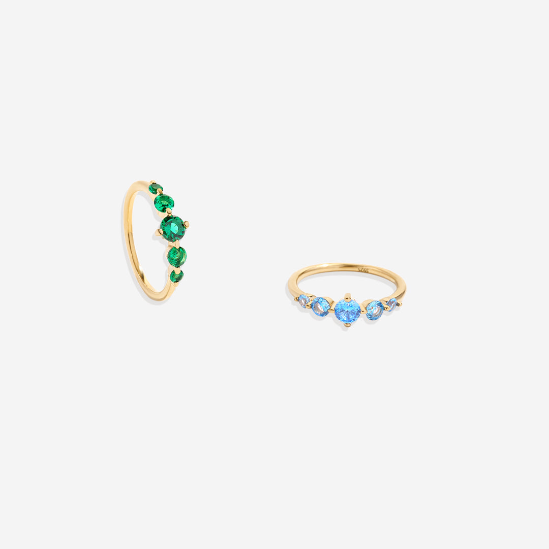 Bague de déclaration à cinq pierres de naissance