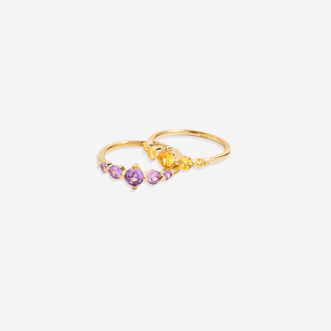 Bague de déclaration à cinq pierres de naissance