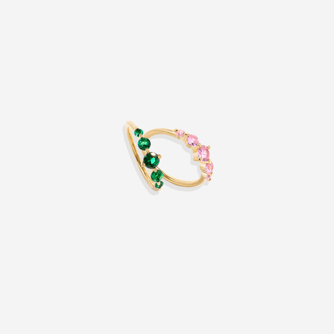 Bague de déclaration à cinq pierres de naissance