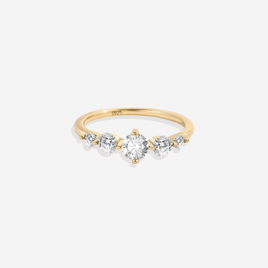 Bague de déclaration à cinq pierres de naissance