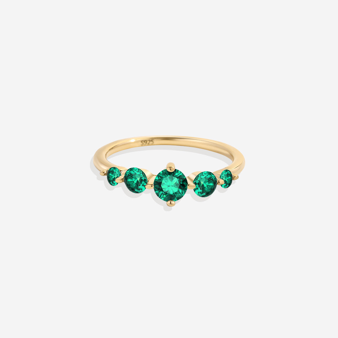 Bague de déclaration à cinq pierres de naissance
