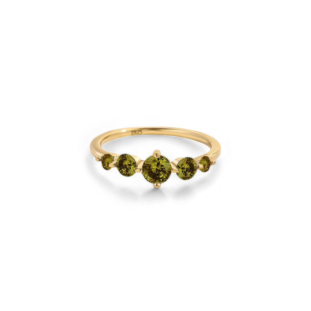 Bague de déclaration à cinq pierres de naissance