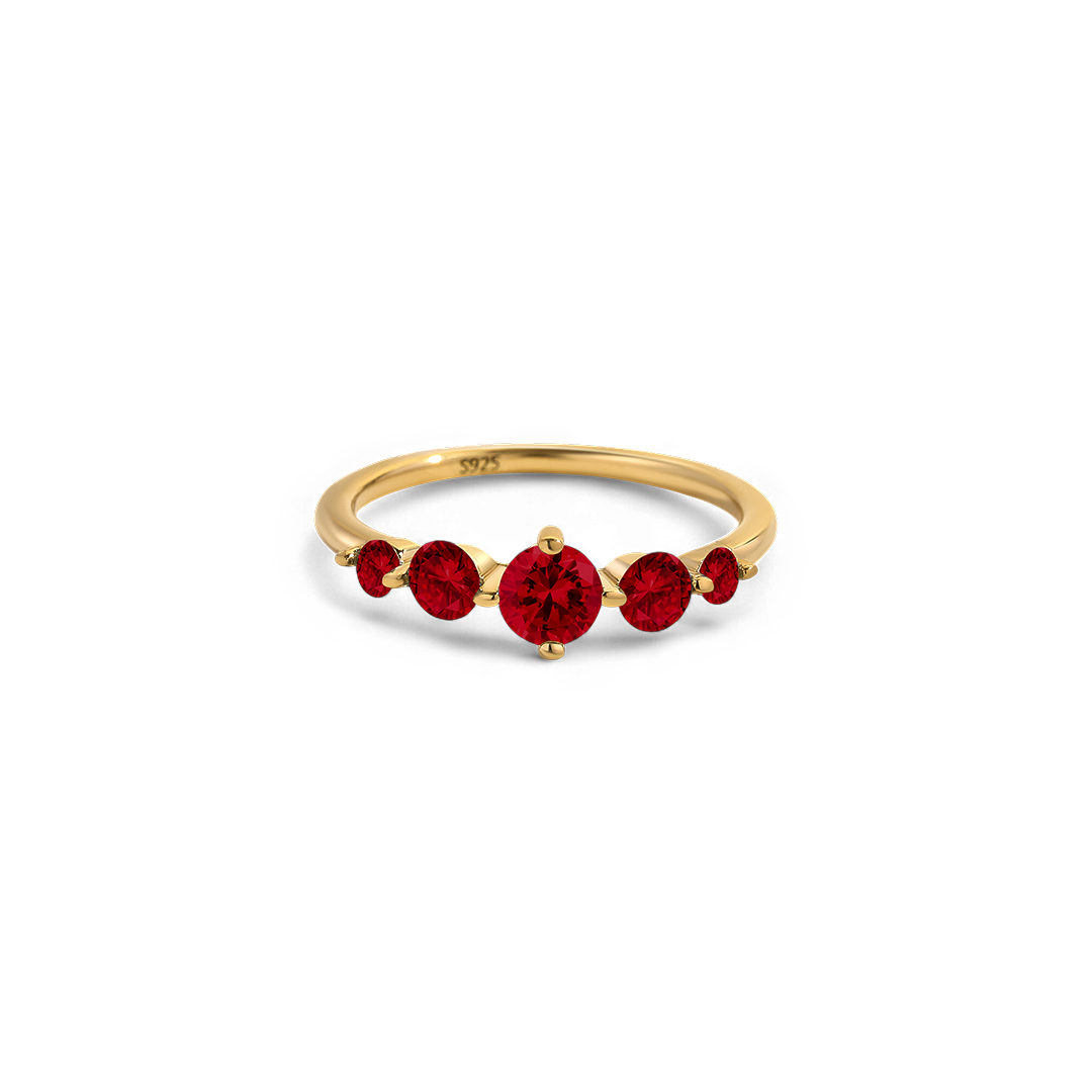 Bague de déclaration à cinq pierres de naissance