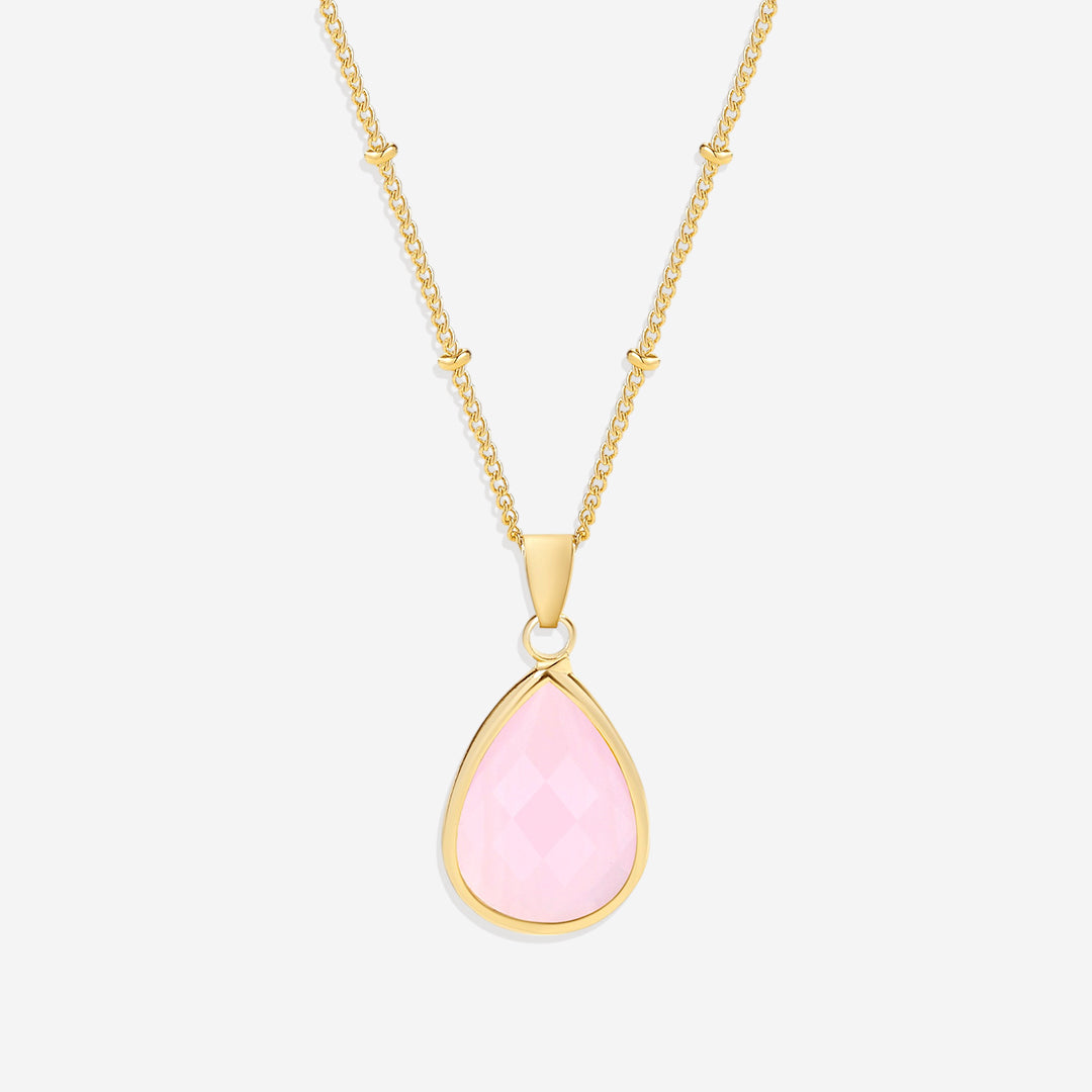 Collier avec pendentif goutte et pierre de naissance